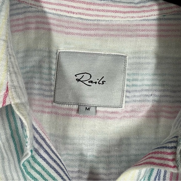 Rails Ellis Stripe Button Down‎ Cotton Top - Picture 3 of 6
